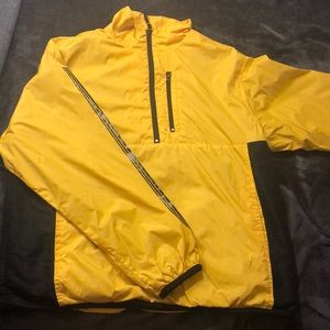 Yellow old navy windbreaker.